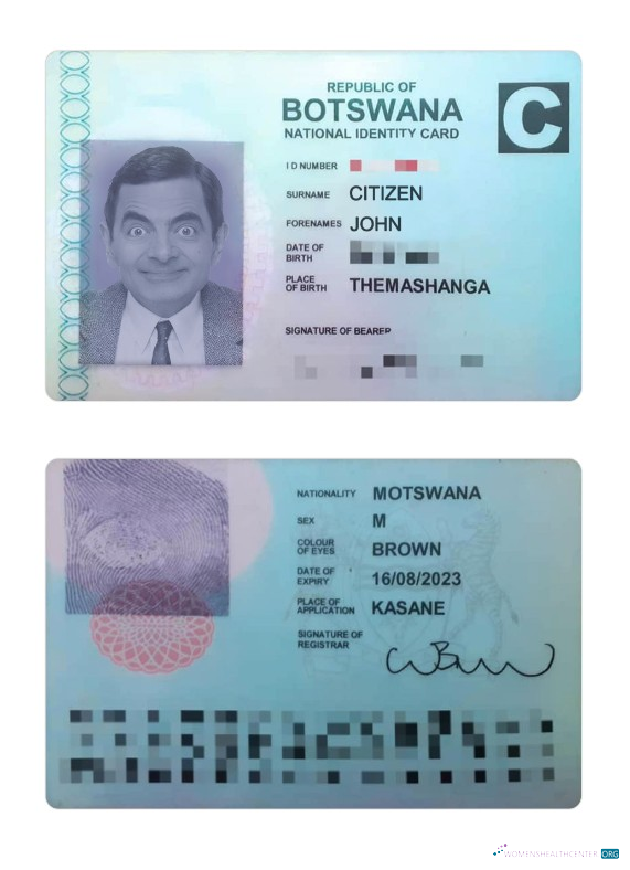 Download Botswana national ID card Photoshop template